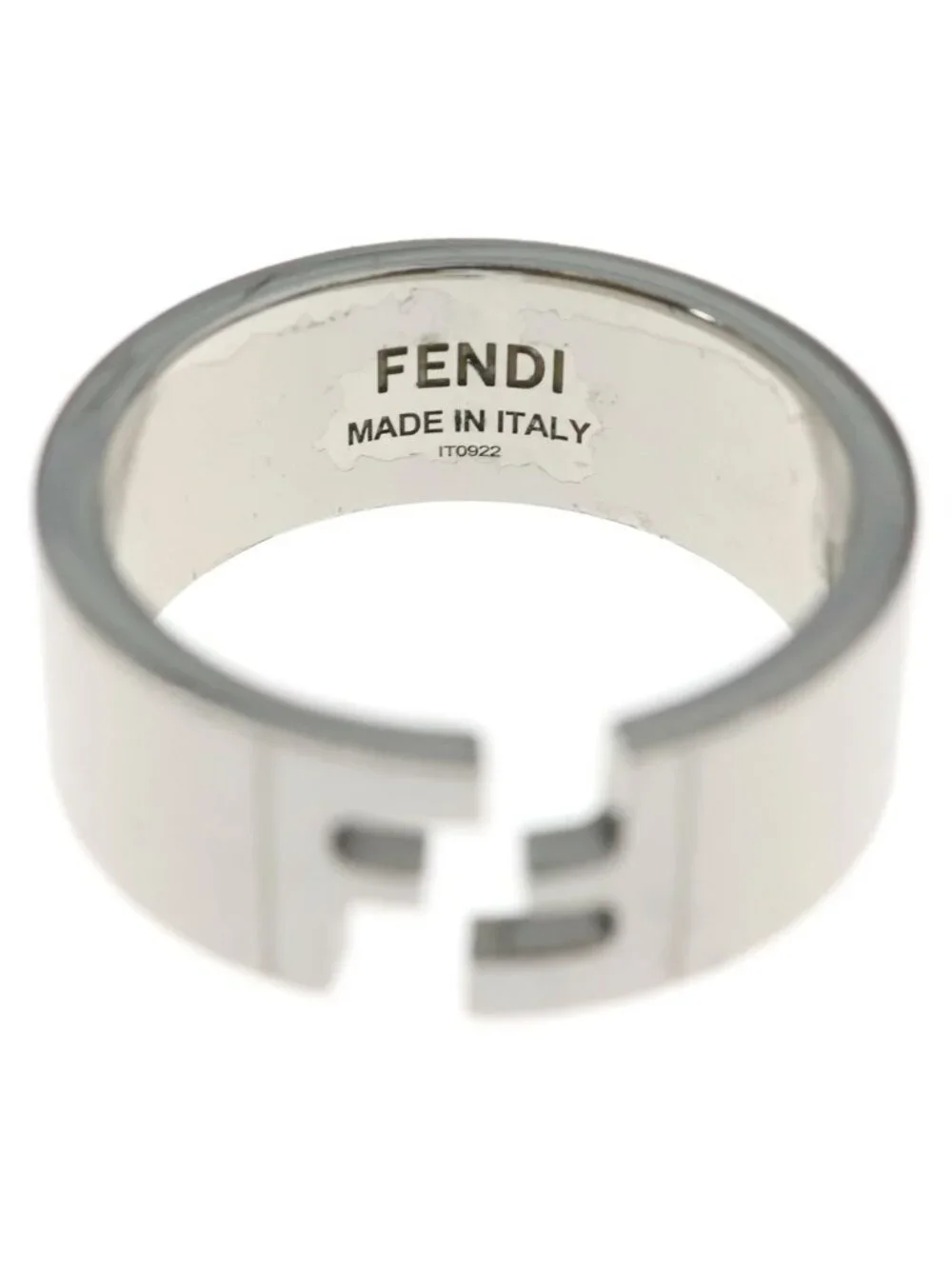 Fendi FF Logo Ring Silver Metal